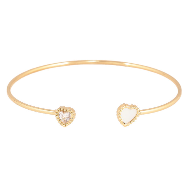 Браслет Xuping ТТМ Stainless Steel колір 14К Сердечка з кристалом та перламутровою вставкою ø 5.7см фото №19