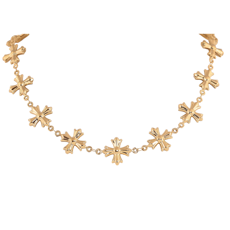 Кольє Xuping ТТМ Stainless Steel колір 14К Хрестики довжина 42-47см х 14мм фото №1