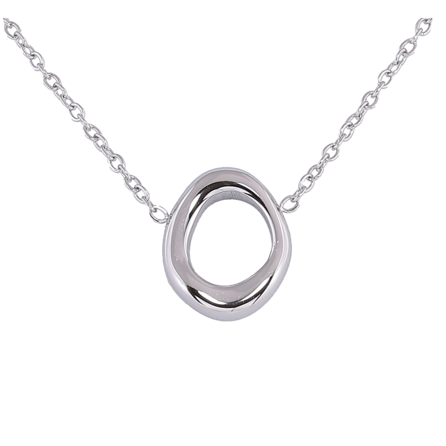 Подвеска на цепочке Xuping ТТМ Stainless Steel цвет Родий Овал длина 46-51см х 2мм фото №1