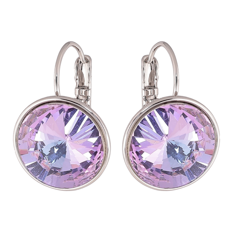 Серьги Xuping цвет Родий с кристаллами Swarovski французский замок Кристаллы Paradise Shine ø 16мм фото №1