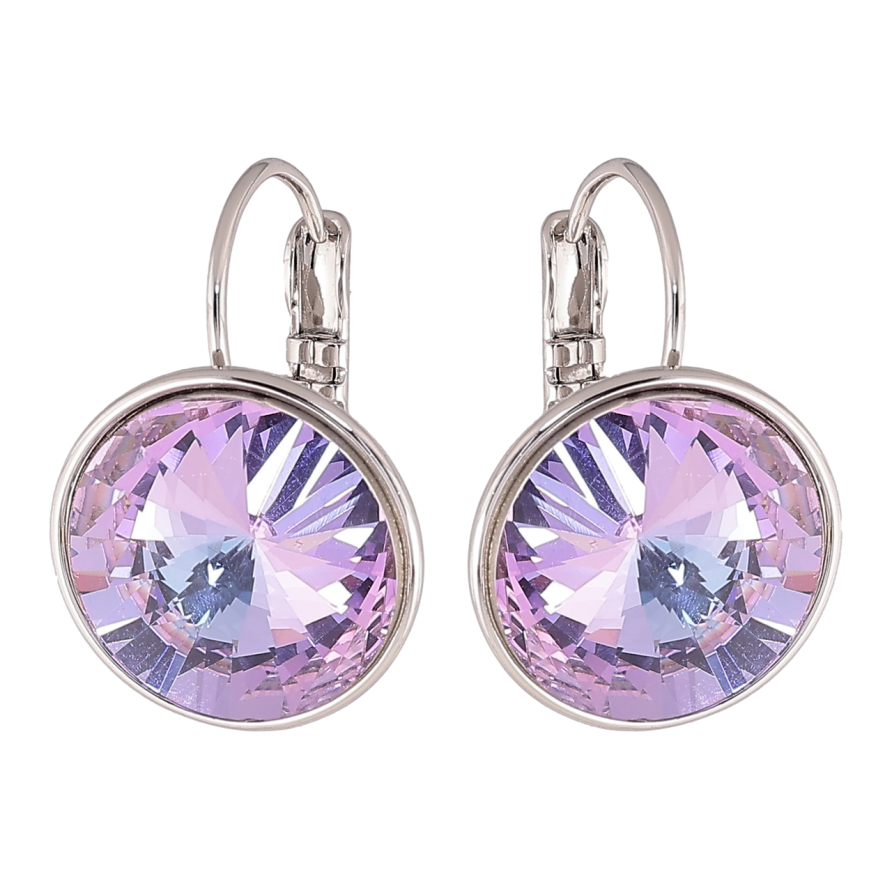 Сережки Xuping колір Родій з кристалами Swarovski французький замок Кристали Paradise Shine ø 16мм фото №1