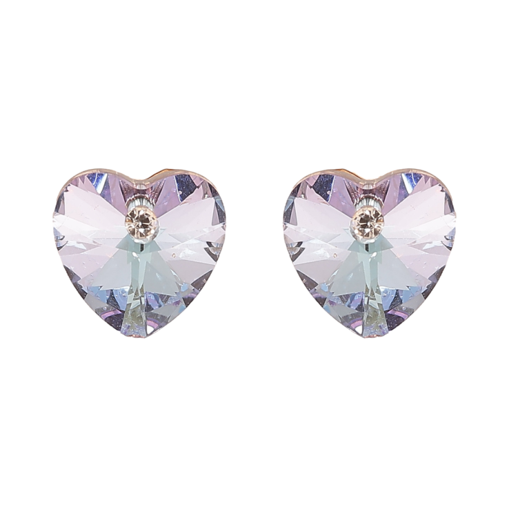 Сережки Xuping колір Позолота 18К з кристалами Swarovski пусети Кристальні сердечка Paradise Shine фото №12