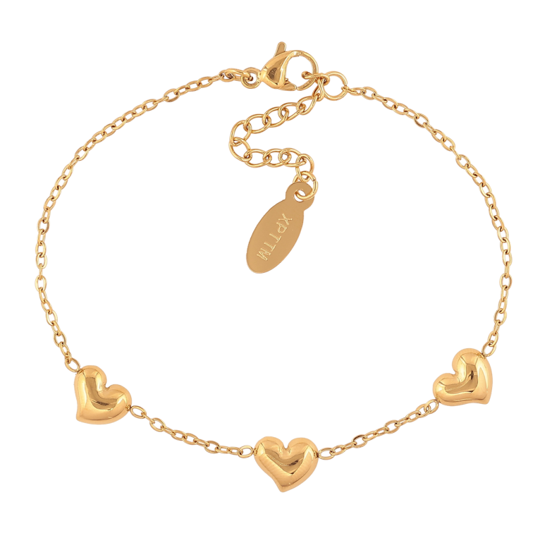 Браслет Xuping ТТМ Stainless Steel цвет 14К Цепочка с сердечками длина с доп. цепочкой 16-19,5 см х 1,5-7 мм фото №4 Браслет Xuping ТТМ Stainless Steel цвет 14К Цепочка с сердечками длина с доп. цепочкой 16-19,5 см х 1,5-7 мм фото №4