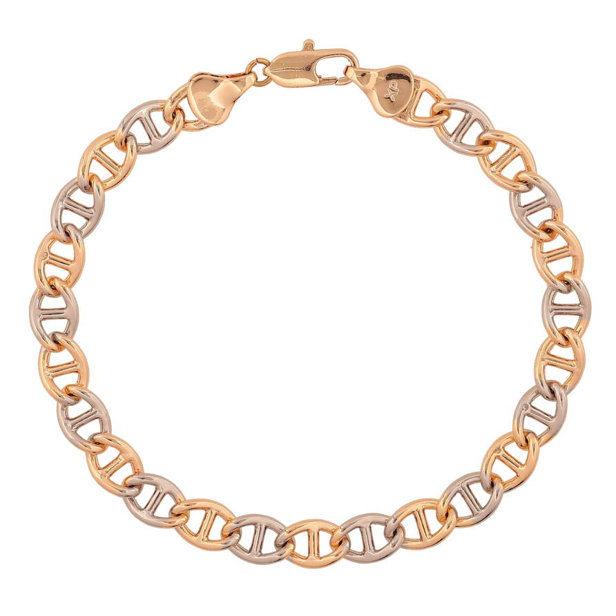 Браслет Xuping Цвет Позолота 18К + Родий Плетение Морская цепь длина 19.5см х 6мм фото №1 Браслет Xuping Цвет Позолота 18К + Родий Плетение Морская цепь длина 19.5см х 6мм фото №1