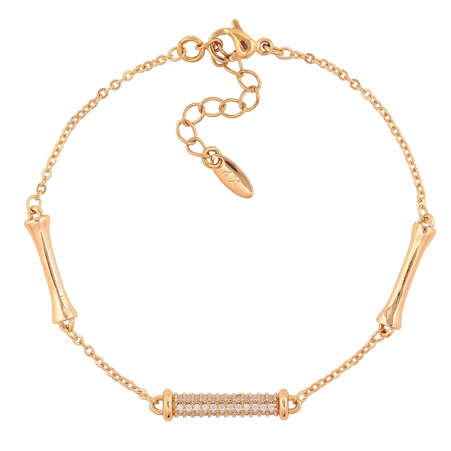 Браслет Xuping Цвет Позолота 18K Цепочка со вставками размер с доп. цепочкой 17-20см х 1.5-4мм фото №1 Браслет Xuping Цвет Позолота 18K Цепочка со вставками размер с доп. цепочкой 17-20см х 1.5-4мм фото №1