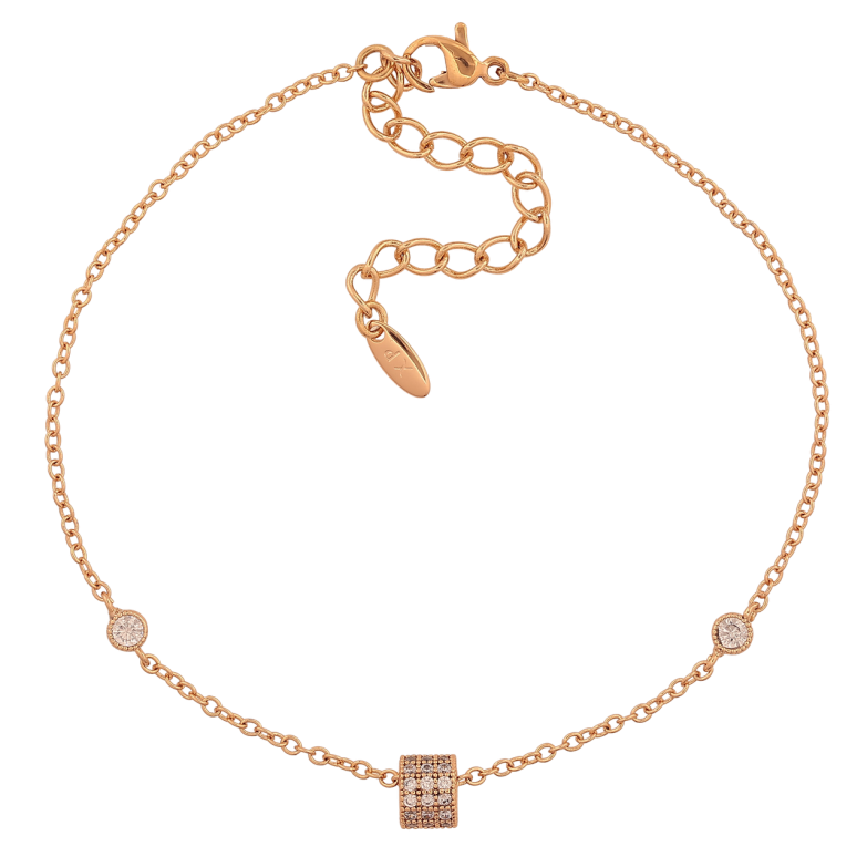 Браслет Xuping Колір Позолота 18K Ланцюжок з вставками розмір з дод. ланцюжком 19.5-24.5см х 1.5мм фото №1