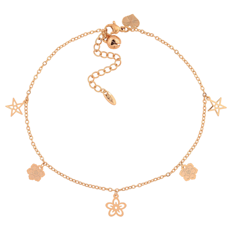 Браслет Xuping Цвет Позолота 18K на ногу Цепочка с подвесками размер 23,5-28 см х 1,5 мм фото №1