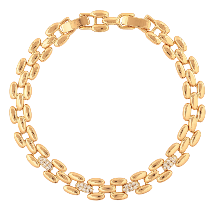 Браслет Xuping Цвет Позолота 18K Узор с кристаллами размер с дополнительным замком 17.5,19.5см х 8мм фото №19 Браслет Xuping Цвет Позолота 18K Узор с кристаллами размер с дополнительным замком 17.5,19.5см х 8мм фото №19