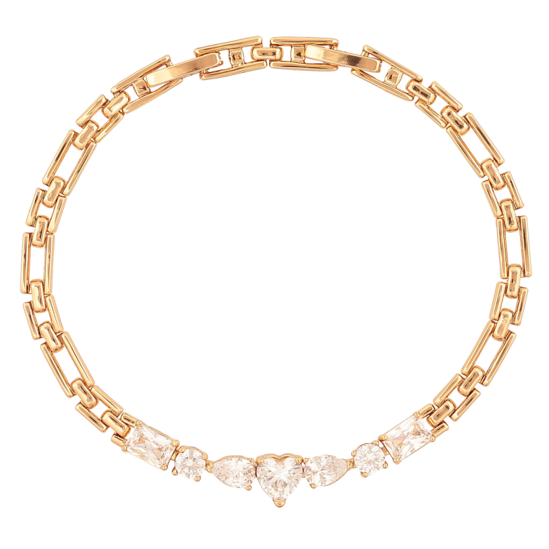 Браслет Xuping Цвет Позолота 18K Узор с кристаллами размер с дополнительным замком 17,19см х 4-6мм фото №4 Браслет Xuping Цвет Позолота 18K Узор с кристаллами размер с дополнительным замком 17,19см х 4-6мм фото №4