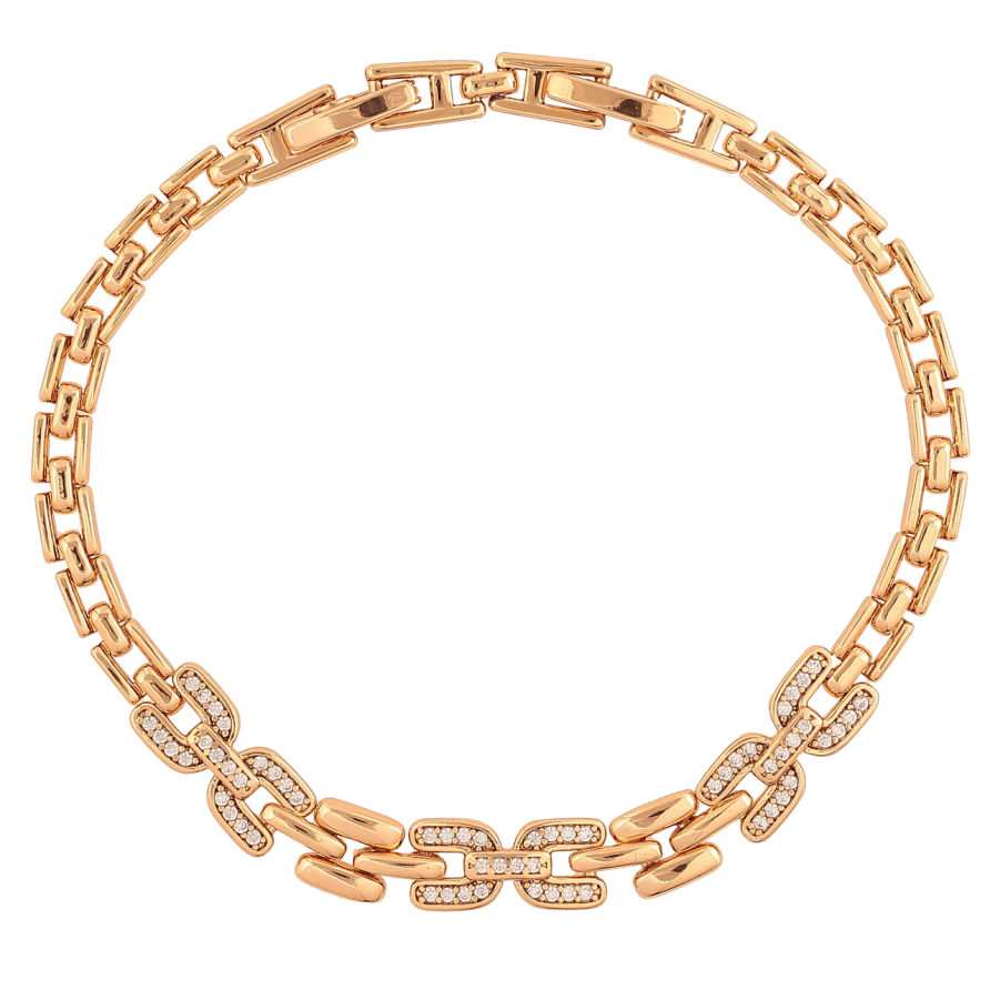 Браслет Xuping Колір Позолота 18K Візерунок з кристалами розмір з додатковим замком 17.5,19.5см х 4-7мм фото №1