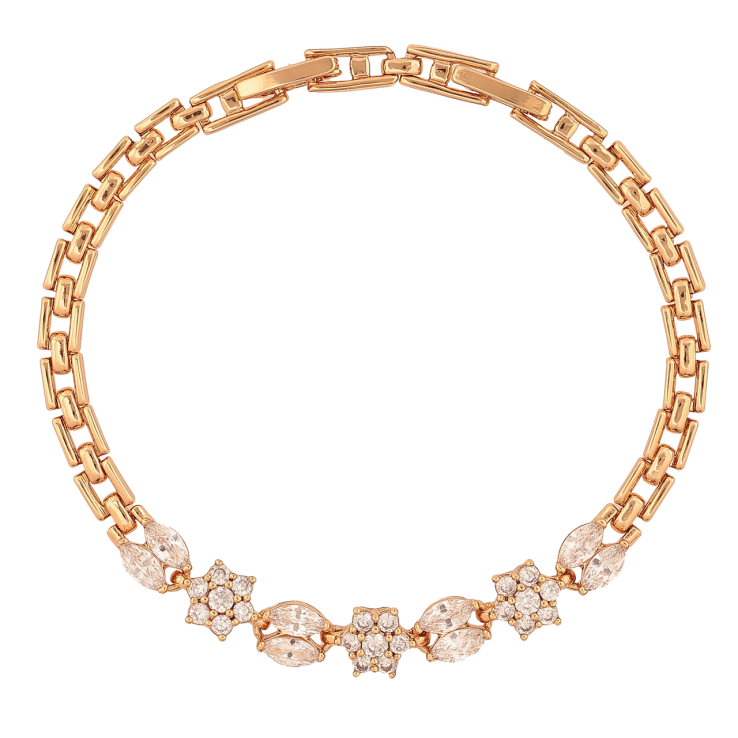 Браслет Xuping Цвет Позолота 18K Кристальный узор размер с дополнительным замком 17,19 см х 4-7 мм фото №4 Браслет Xuping Цвет Позолота 18K Кристальный узор размер с дополнительным замком 17,19 см х 4-7 мм фото №4