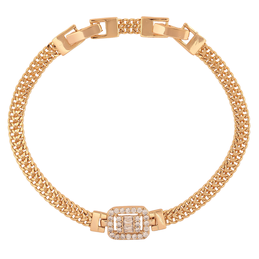 Браслет Xuping Колір Позолота 18K Ланцюжок з декоративною вставкою розмір з додатковим замком 17.5,19.5см х 5-9мм фото №1 Браслет Xuping Колір Позолота 18K Ланцюжок з декоративною вставкою розмір з додатковим замком 17.5,19.5см х 5-9мм фото №1