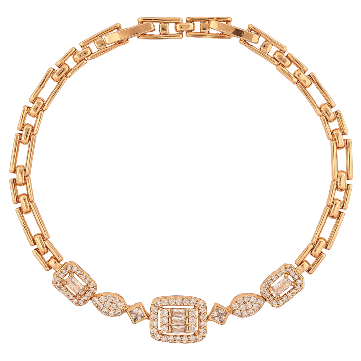 Браслет Xuping Цвет Позолота 18K Инкрустация кристаллами размер с дополнительным замком 17.5,19.5 см х 4-10мм фото №25