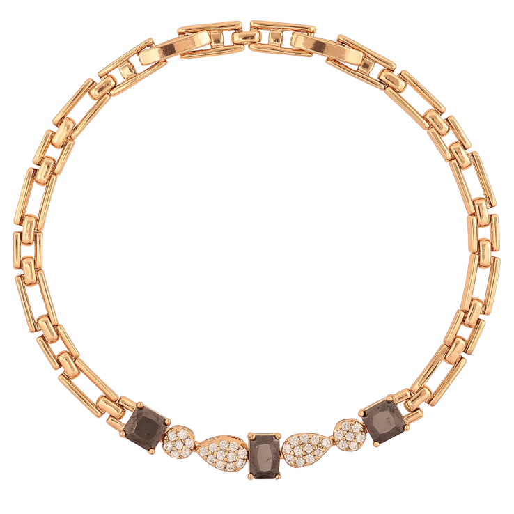 Браслет Xuping Цвет Позолота 18K Вставка с черно-белыми кристаллами размер с дополнительным замком 17,19 см х 4-6 мм фото №6 Браслет Xuping Цвет Позолота 18K Вставка с черно-белыми кристаллами размер с дополнительным замком 17,19 см х 4-6 мм фото №6