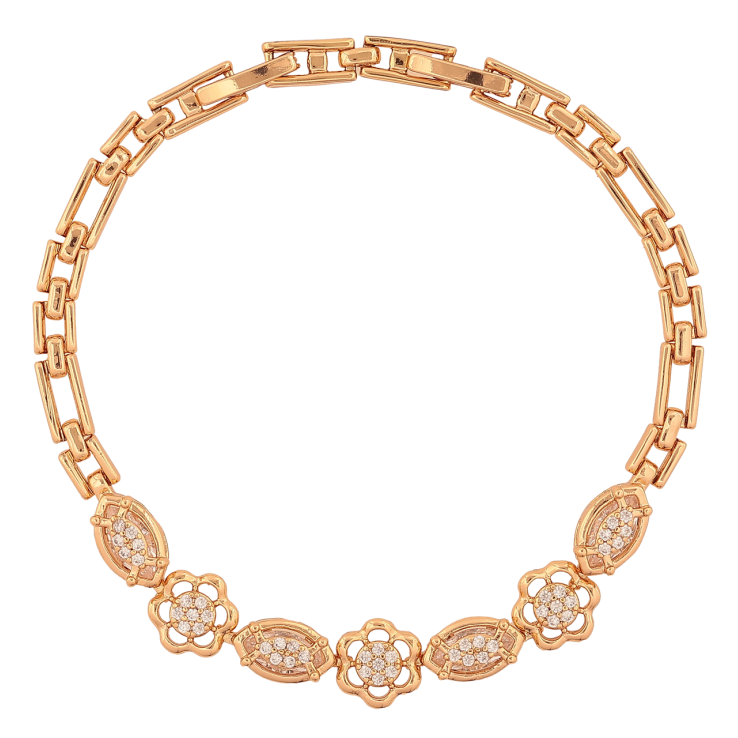 Браслет Xuping Цвет Позолота 18K Цветочный узор размер с дополнительным замком 17,5,19,5 см х 4-9 мм фото №15