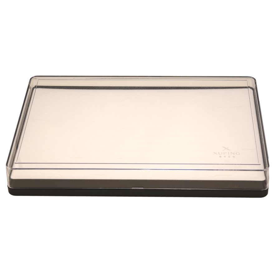 Подставка фирменная с надписью Xuping под кольца Планшет пластиковый с крышкой отдельные секции 120шт черная ДШВ-29,5х20,5х4см фото №1 Подставка фирменная с надписью Xuping под кольца Планшет пластиковый с крышкой отдельные секции 120шт черная ДШВ-29,5х20,5х4см фото №1