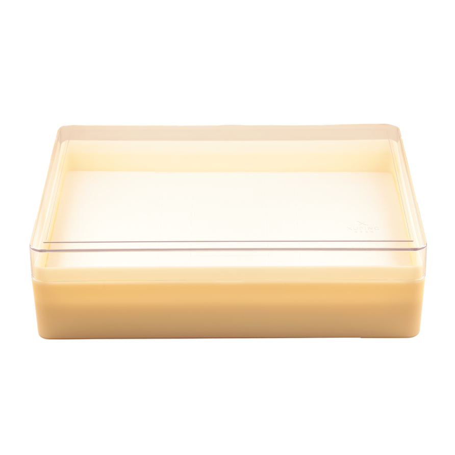 Подставка фирменная с надписью Xuping под браслеты часы Планшет пластиковый с крышкой 36 ячеек молочный ДШВ- 29.5х20.5х8см фото №1