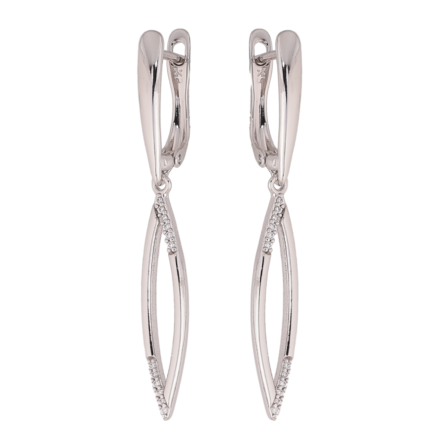 Сережки Xuping колір Родій англійський замок Декоративні підвіски фото №1 Сережки Xuping колір Родій англійський замок Декоративні підвіски фото №1