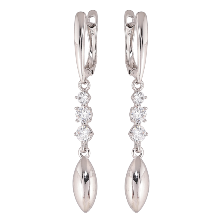 Серьги Xuping цвет Родий английский замок Подвески с кристаллами фото №21 Серьги Xuping цвет Родий английский замок Подвески с кристаллами фото №21