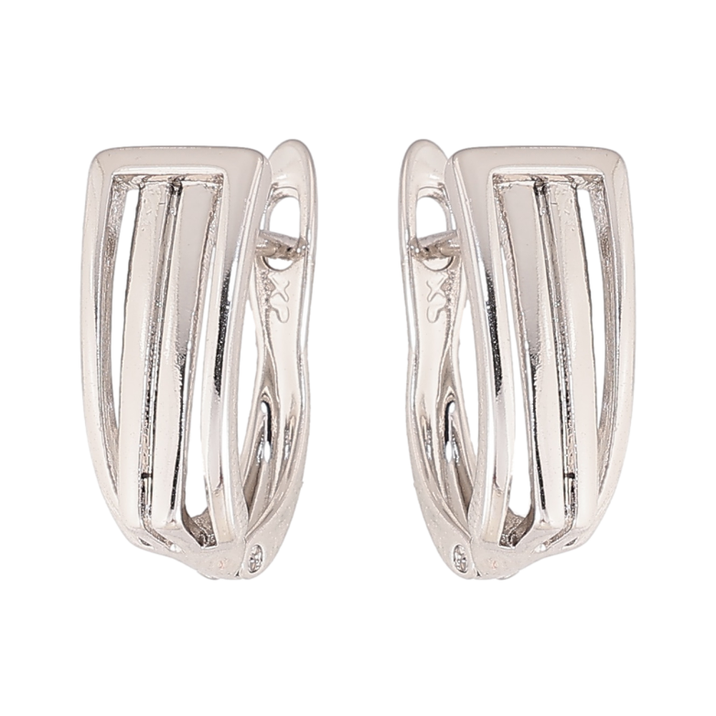 Сережки Xuping колір Родій англійський замок Декоративний візерунок фото №1