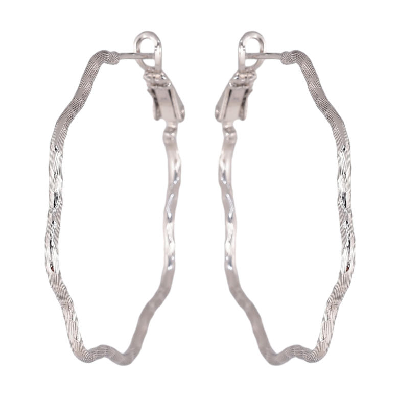 Сережки Xuping колір Родій кільця (конго) Декоративний візерунок ø 4см фото №1 Сережки Xuping колір Родій кільця (конго) Декоративний візерунок ø 4см фото №1