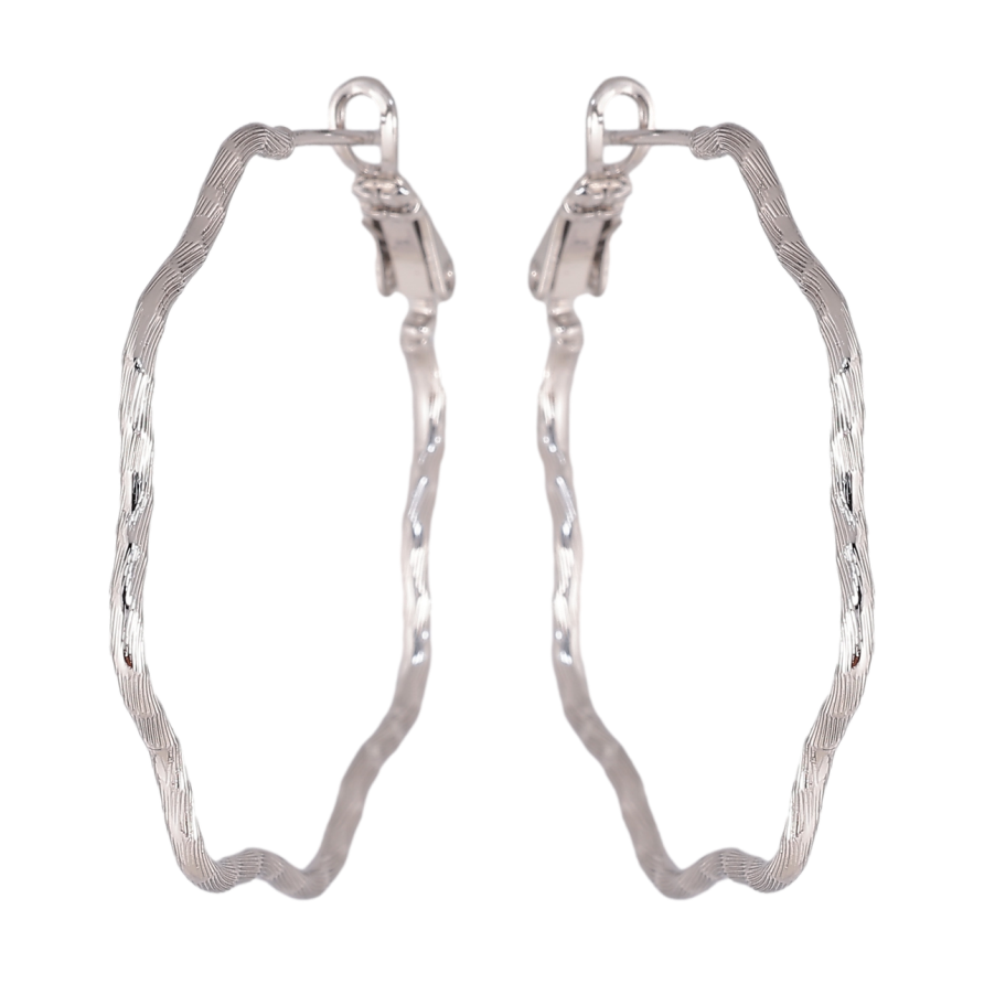 Серьги Xuping цвет Родий кольца (конго) Декоративный узор ø 4см фото №1 Серьги Xuping цвет Родий кольца (конго) Декоративный узор ø 4см фото №1