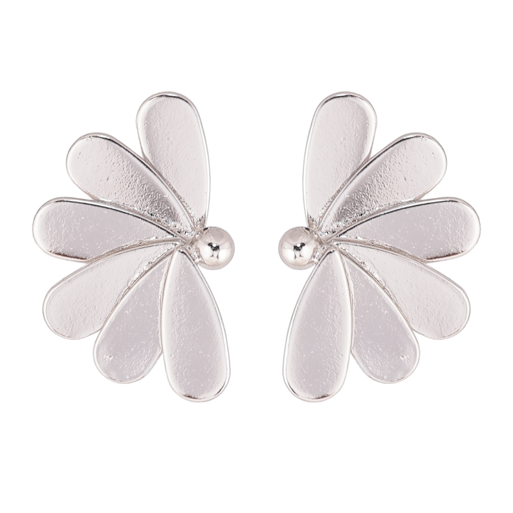 Серьги Xuping цвет Родий пусеты Половинки цветочков фото №21