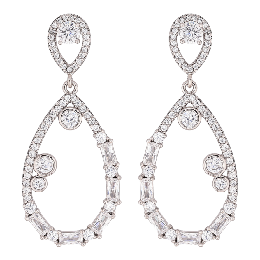 Серьги Xuping цвет Родий пусеты Подвески с инкрустацией кристаллами фото №1