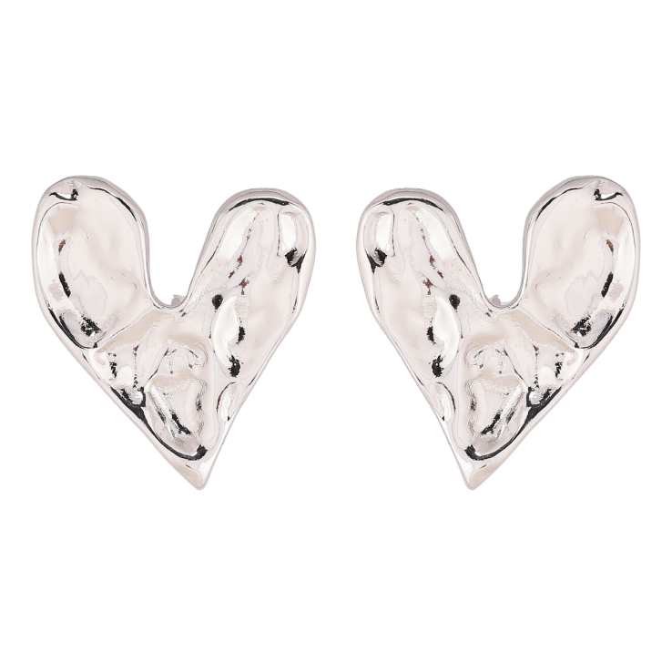 Сережки Xuping колір Родій пусети Сердечка фото №22