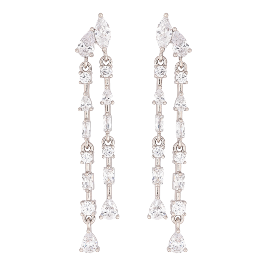 Серьги Xuping цвет Родий пусеты Подвески с кристаллами фото №1