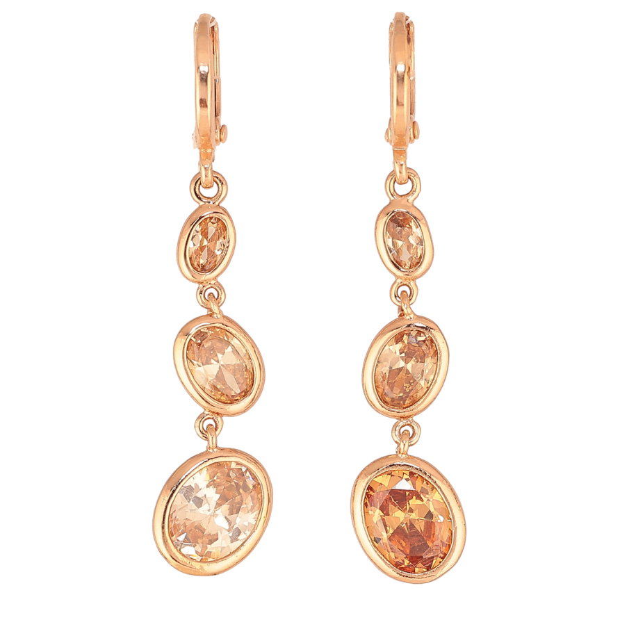 Сережки Xuping колір Позолота РО підвіски а колечках Кристальні підвіски фото №1