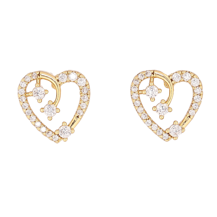 Серьги Xuping цвет Позолота 14K пусеты Сердечки с кристаллами на одну сторону фото №9 Серьги Xuping цвет Позолота 14K пусеты Сердечки с кристаллами на одну сторону фото №9