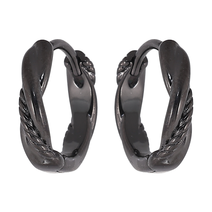 Серьги Xuping Цвет Позолота Black (черное золото) колечки Декоративный узор фото №6 Серьги Xuping Цвет Позолота Black (черное золото) колечки Декоративный узор фото №6