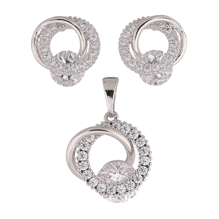Набір Xuping Родій Сережки Кулон Кристальні колечка з кристалами фото №7