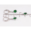 Набор Xuping Цвет Родий Серьги Кулон Зеленые кристаллы ø 6мм фото №2