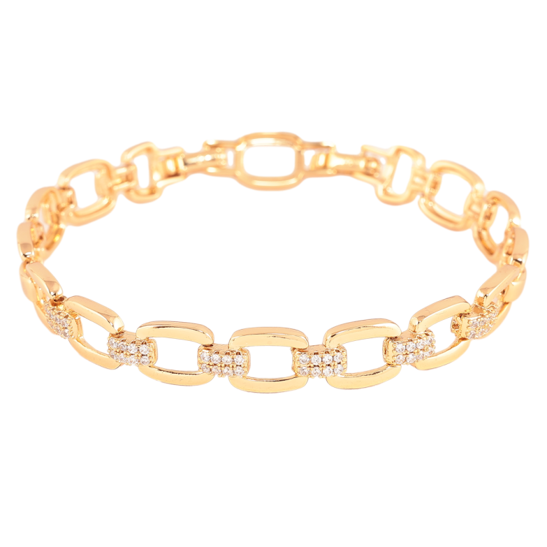 Браслет Xuping Колір Позолота 18K Візерунок з кристалами розмір з додатковим замком 17.5,19.5см х 8мм фото №1 Браслет Xuping Колір Позолота 18K Візерунок з кристалами розмір з додатковим замком 17.5,19.5см х 8мм фото №1