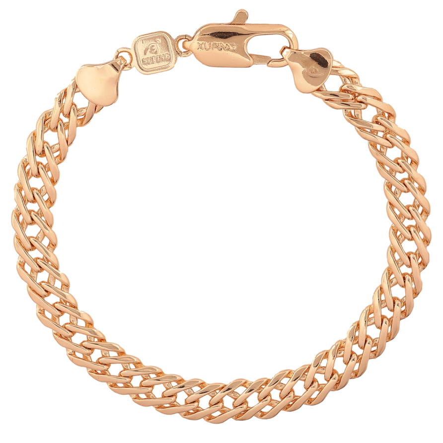 Браслет Xuping Колір Позолота 18K Ланцюжок Подвійний Ромб розмір 21см х 8мм фото №1 Браслет Xuping Колір Позолота 18K Ланцюжок Подвійний Ромб розмір 21см х 8мм фото №1