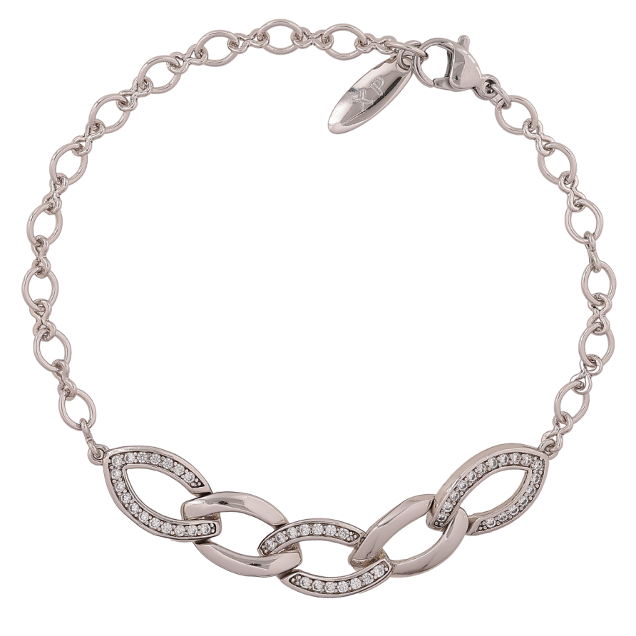 Браслет Xuping Колір Родій Ланцюжок з декоративною вставкою розмір 19см х 4-9мм фото №1 Браслет Xuping Колір Родій Ланцюжок з декоративною вставкою розмір 19см х 4-9мм фото №1