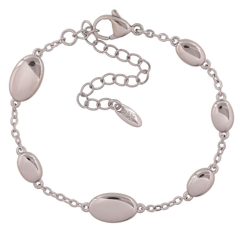 Браслет Xuping Колір Родій Ланцюжок з овальними вставками розмір з дод. ланц. 15-20см х 2-7мм фото №1