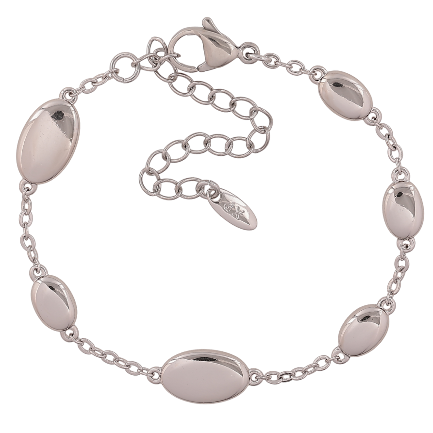 Браслет Xuping Колір Родій Ланцюжок з овальними вставками розмір з дод. ланц. 15-20см х 2-7мм фото №1 Браслет Xuping Колір Родій Ланцюжок з овальними вставками розмір з дод. ланц. 15-20см х 2-7мм фото №1