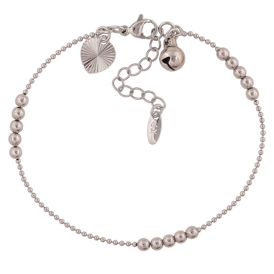 Браслет Xuping Колір Родій Ланцюжок Перлина з намистинами розмір з дод. ланц. 17.5-21см х 1-3мм фото №1