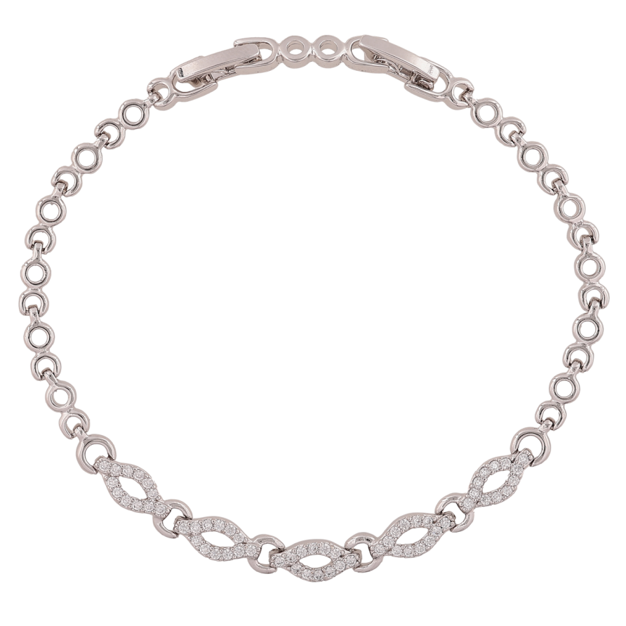 Браслет Xuping Цвет Родий Узор с кристаллами размер с доп. замком 18,20см х 3.5-5мм фото №1 Браслет Xuping Цвет Родий Узор с кристаллами размер с доп. замком 18,20см х 3.5-5мм фото №1