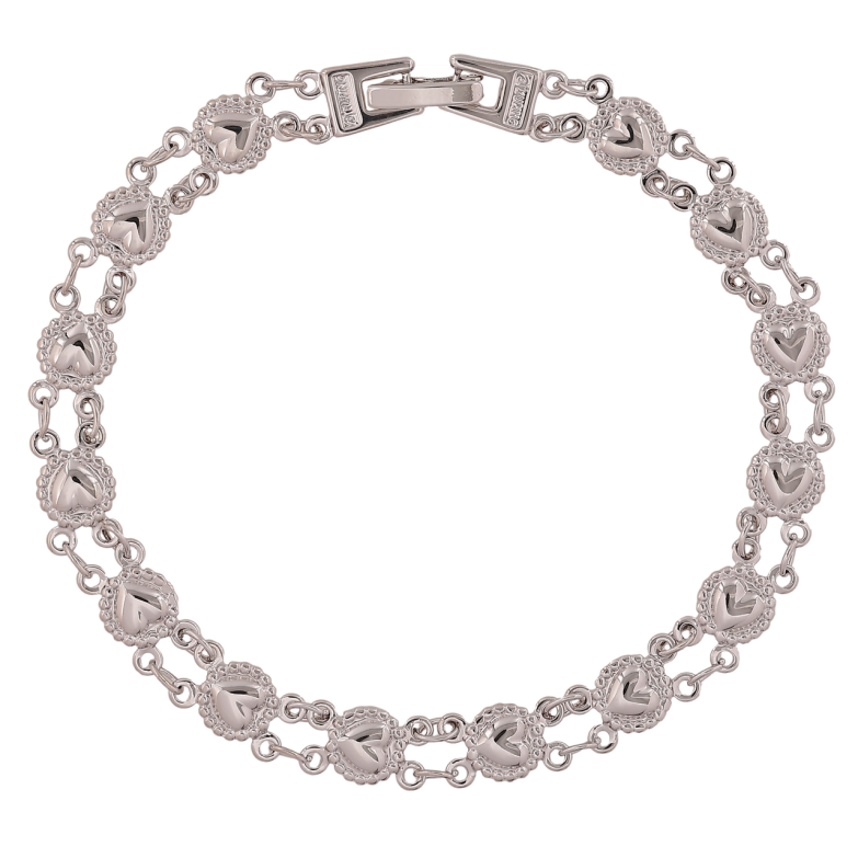 Браслет Xuping Цвет Родий Узор сердечка размер 21см х 7мм фото №1