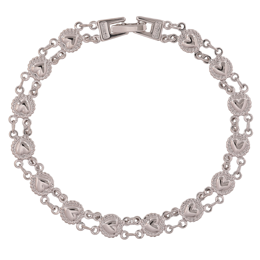 Браслет Xuping Цвет Родий Узор сердечка размер 21см х 7мм фото №1 Браслет Xuping Цвет Родий Узор сердечка размер 21см х 7мм фото №1