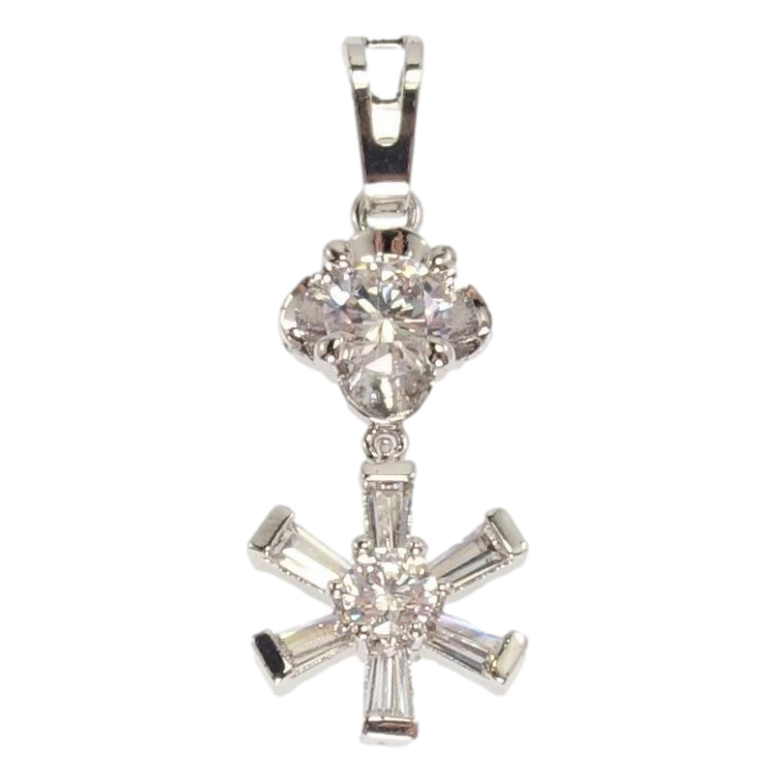 Кулон Xuping Родий Маленький Цветок с Подвеской Снежинка фото №1