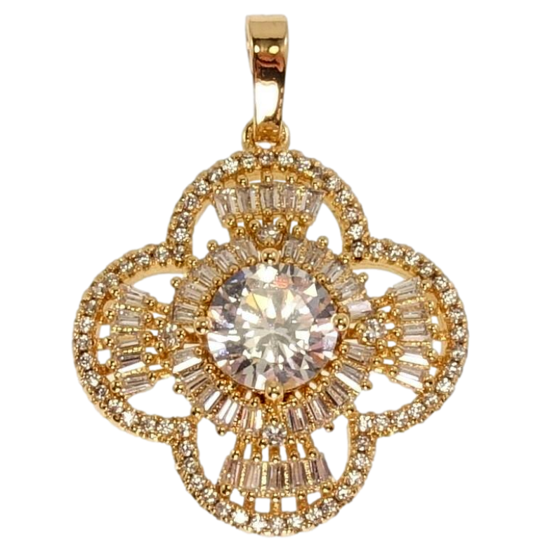 Кулон Xuping Позолота 18K Вставка Кристалл в Оправе Четыре Декоративных Лепестка фото №1