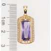 Кулон Xuping Позолота 18 К Фіолетовий Прямокутний Кристал Оправа в Грецькому Стилі з Інкрустацією фото №2 Кулон Xuping Позолота 18 К Фіолетовий Прямокутний Кристал Оправа в Грецькому Стилі з Інкрустацією фото №2