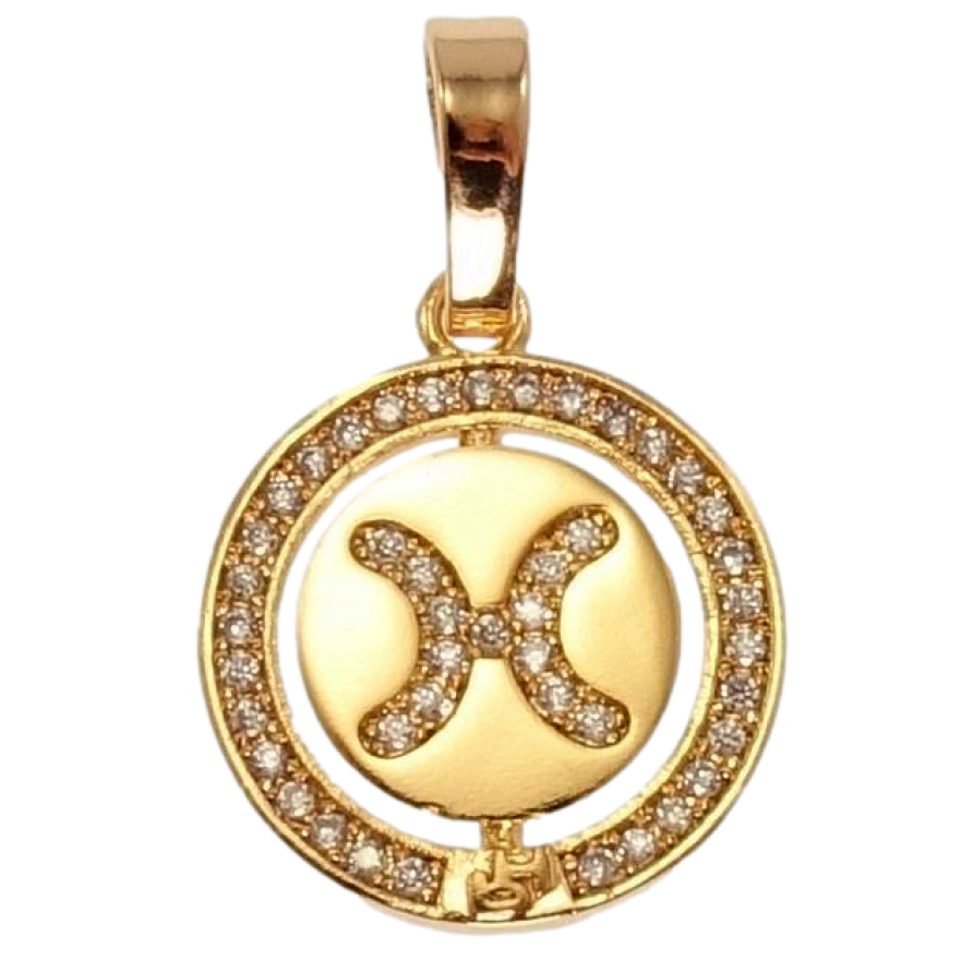 Кулон Xuping Позолота 18 К Знак Зодиака Рыбы Инкрустация Цирконий фото №1