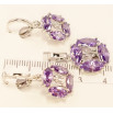 Набір Xuping Родій Сережки Кулон Коло Чотири Фіолетових Кристала Декор Корона фото №2 Набір Xuping Родій Сережки Кулон Коло Чотири Фіолетових Кристала Декор Корона фото №2