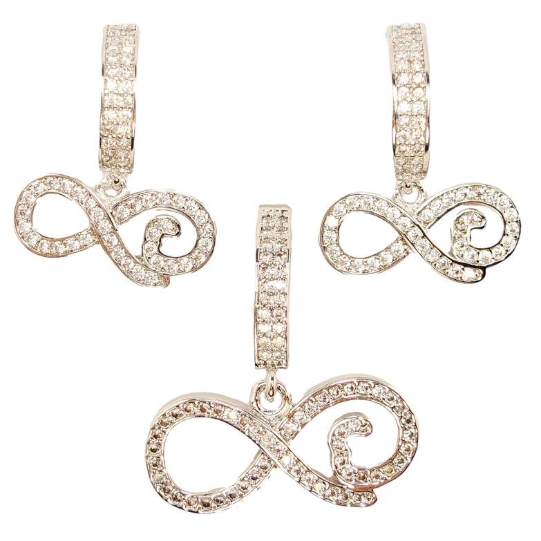 Набір Xuping Родій Сережки Кулон Розірвана Нескінченність фото №1
